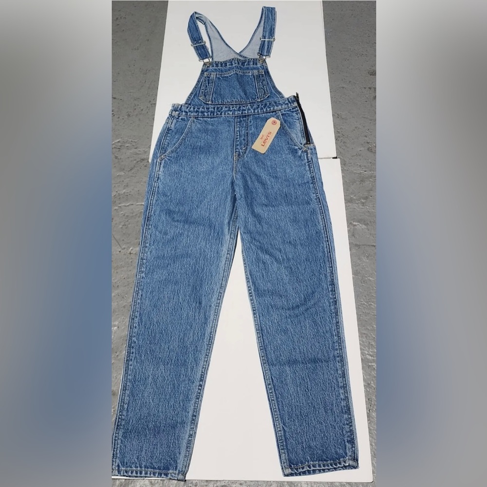 Levi premium medium wash overalls
